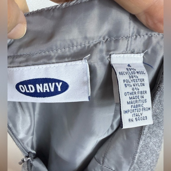 Old Navy Wool Blend Embroidered Knee Length Pencil Skirt Gray Size 4 Fall Winter - Picture 4 of 7